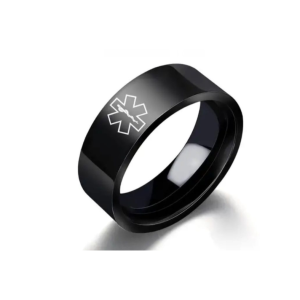 Medical Alert Ring Black